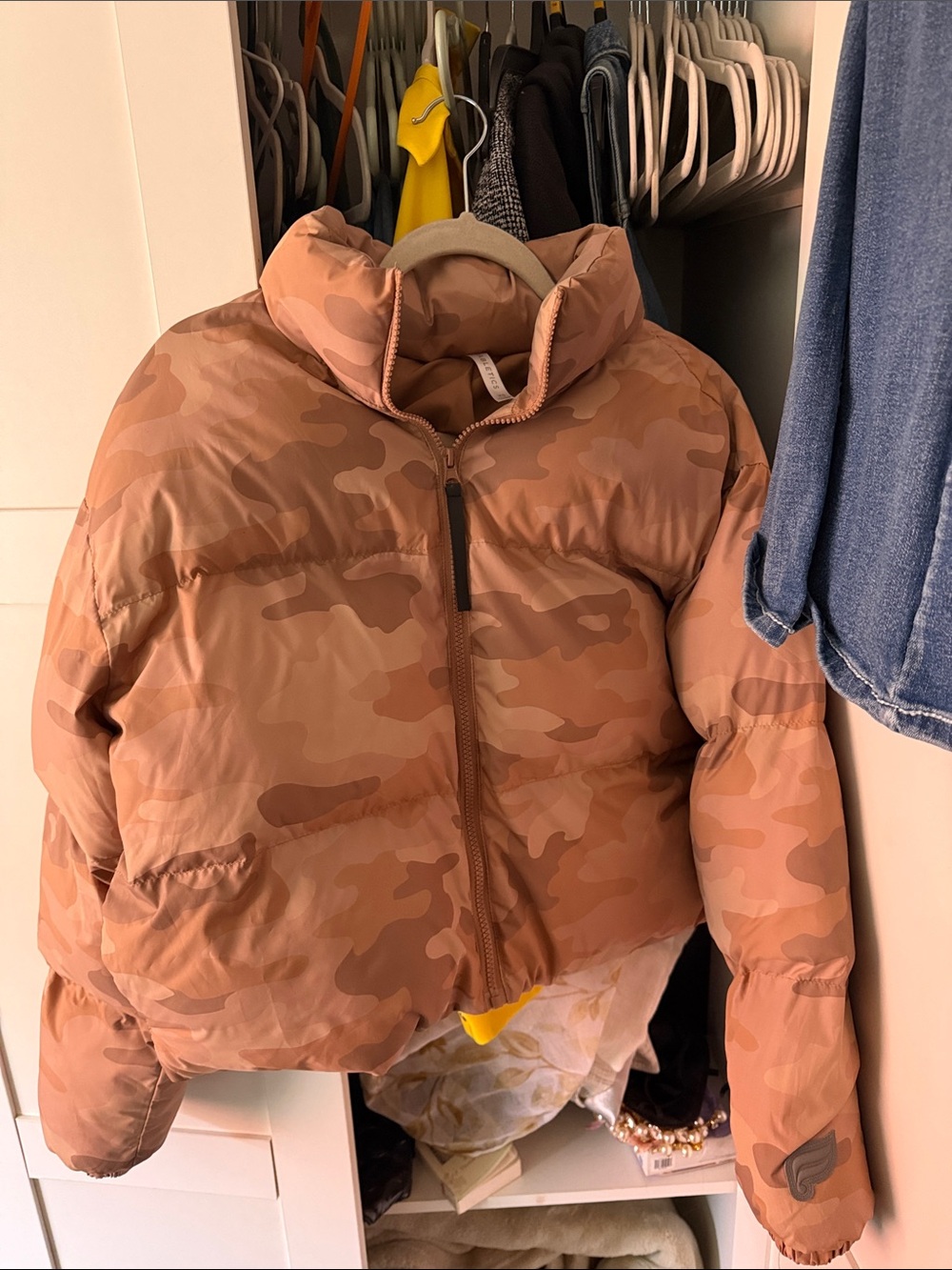 Fabletics Brown Camouflage Puffer Jacket